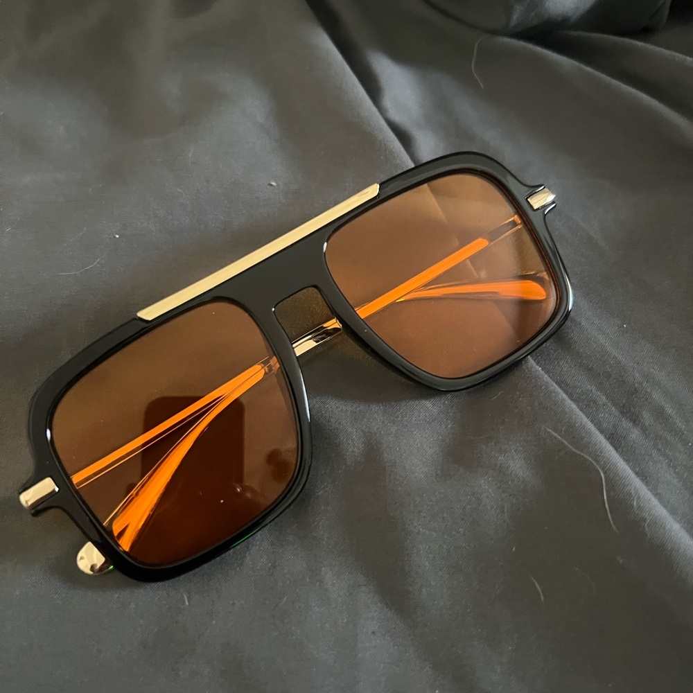 Never Worn - NEW Black Sunglasses with Orange Frames